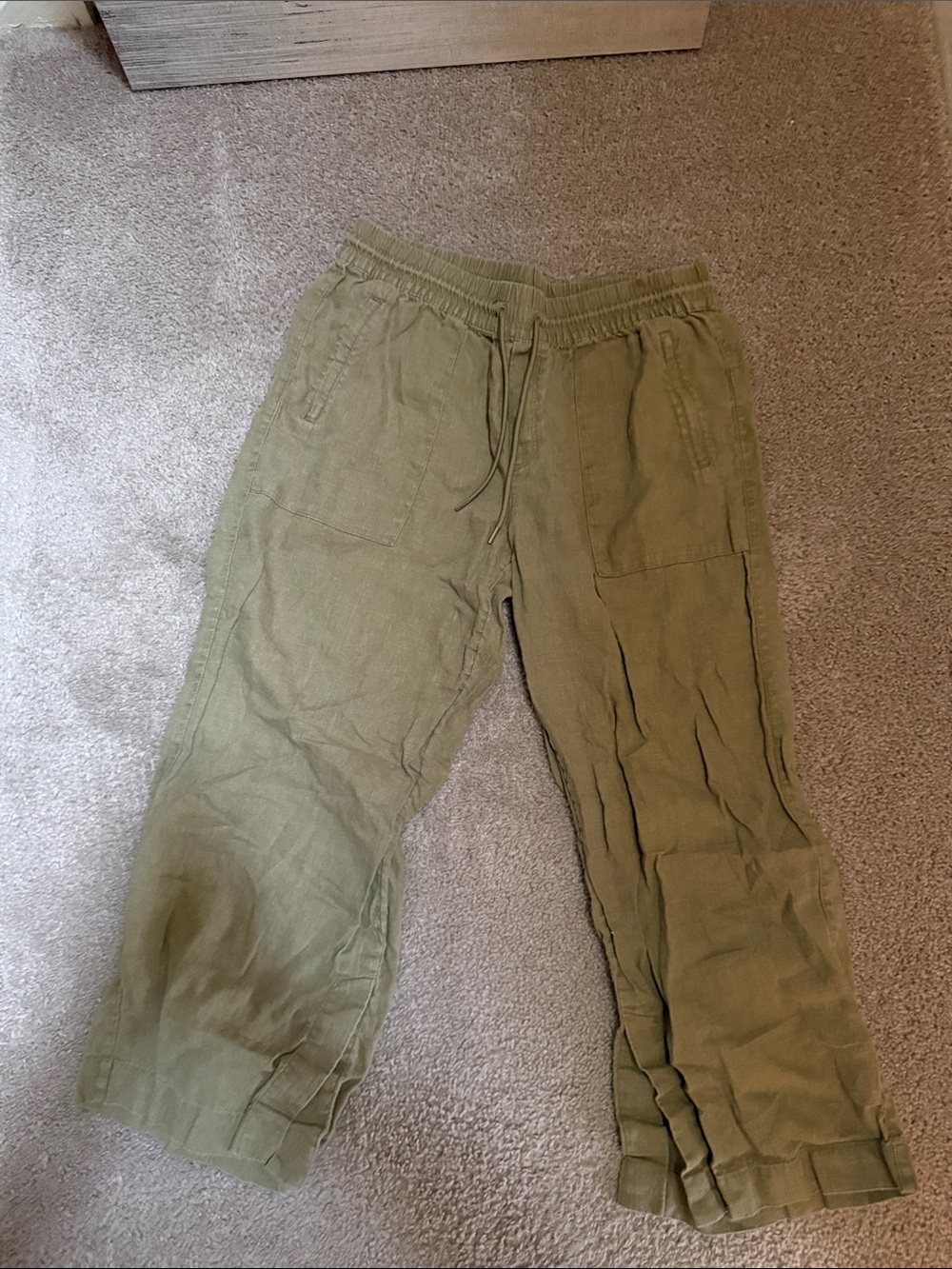 Athleta Olive Green Wide Leg Drawstring Pants